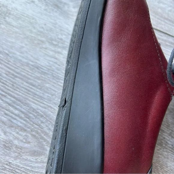FINN COMFORT Dijon Burgundy/Red Leather Lace Up Loafers Made In Germany - Picture 12 of 16